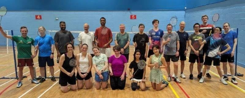 Members gathered on court at the end of the night
