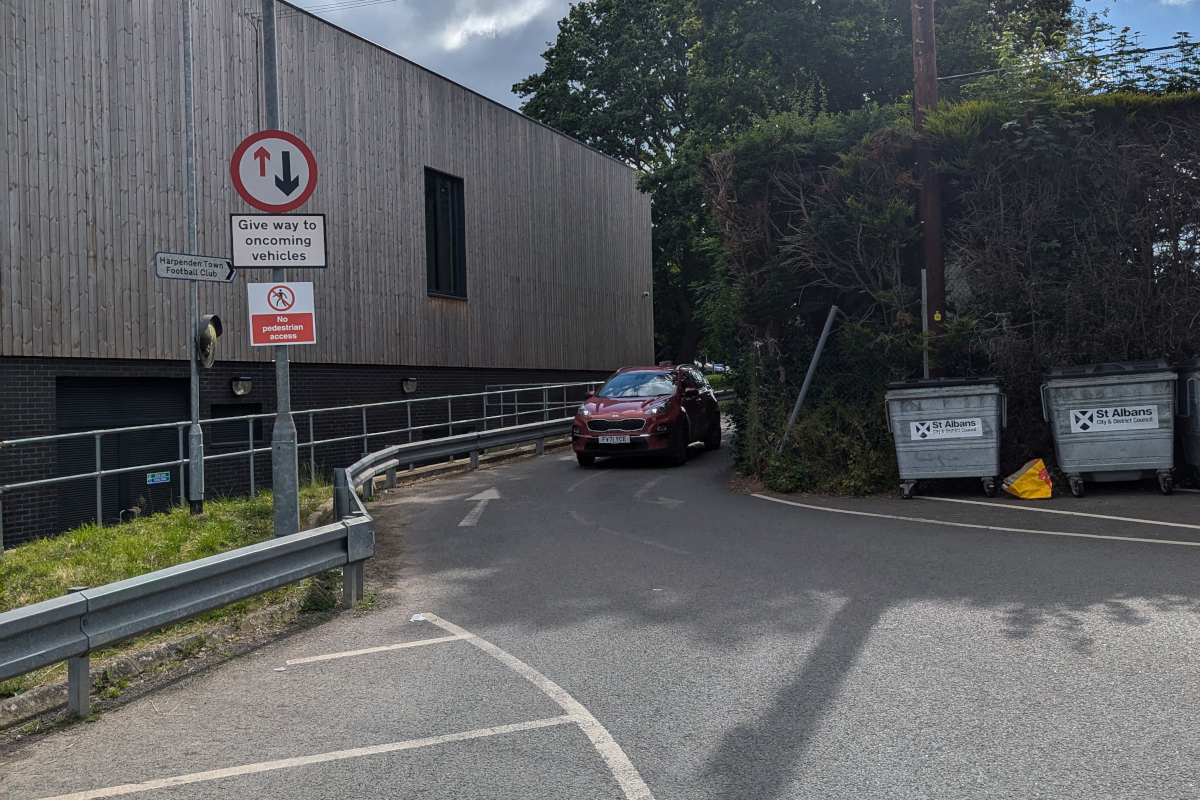 Overflow carparking to the right of the sports hall