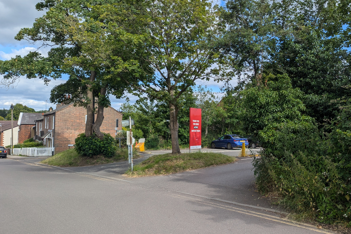 Carpark entrance from Amenbury Road